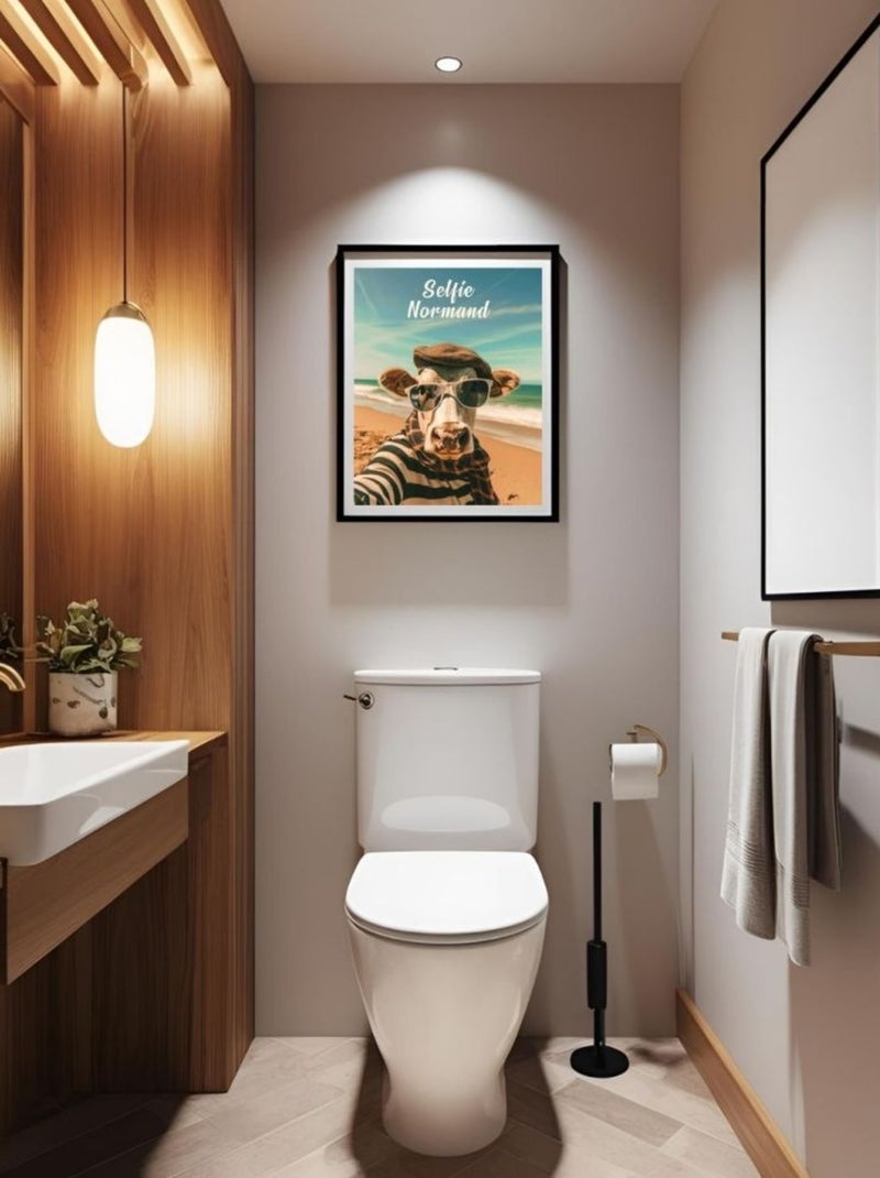 Posters de nos Régions - Affiche - Selfie Vachement Normand Multicolore - Kiabi