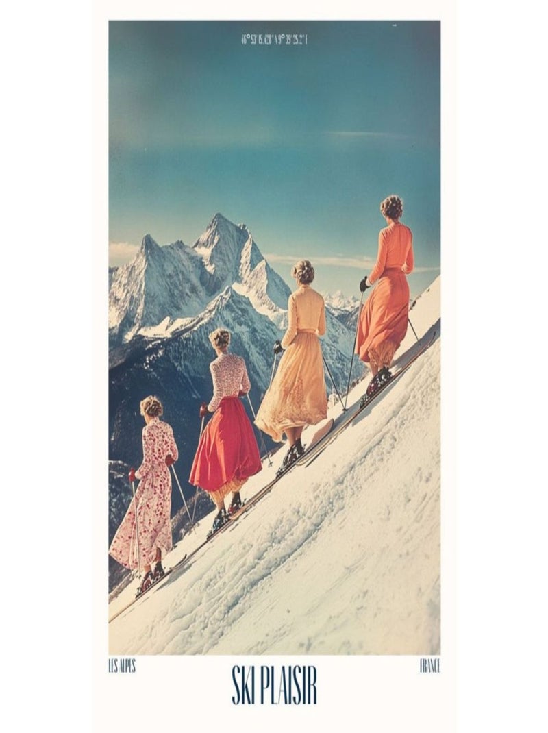 Posters de nos Régions - Affiche - Ski Les élégantes Multicolore - Kiabi