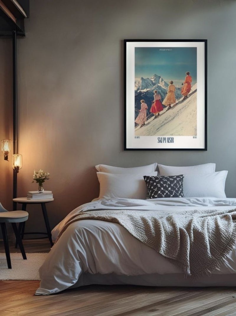 Posters de nos Régions - Affiche - Ski Les élégantes Multicolore - Kiabi