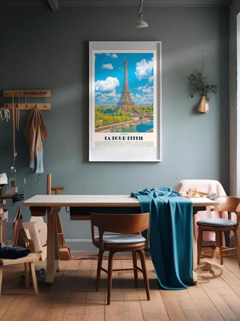 Posters de nos Régions - Affiche - Tour Eiffel Multicolore - Kiabi