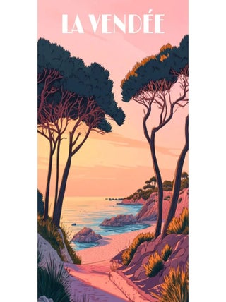 Posters de nos Régions - Affiche - Vendée au coucher de soleil