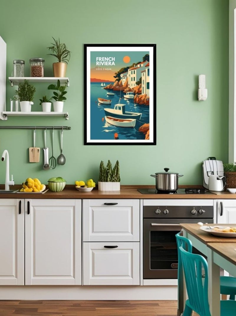 Posters de nos Régions - Affiche - Vintage French Riviera Multicolore - Kiabi