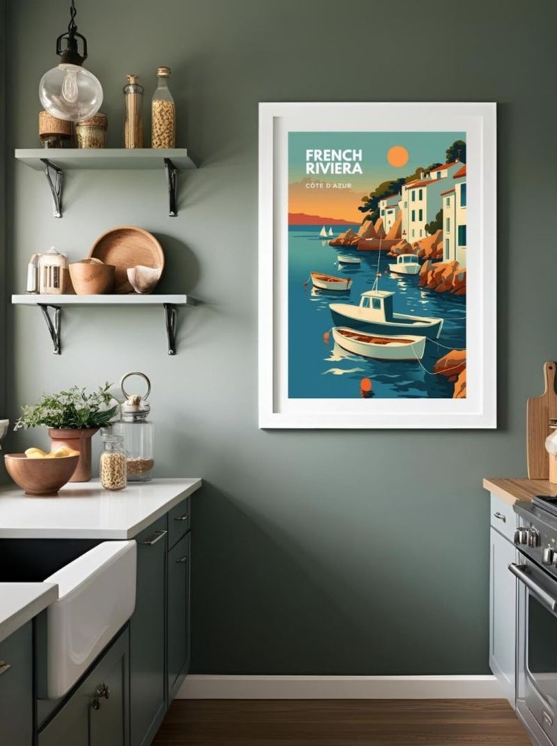 Posters de nos Régions - Affiche - Vintage French Riviera Multicolore - Kiabi