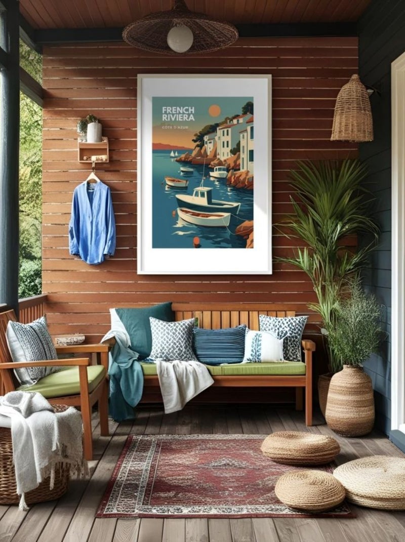 Posters de nos Régions - Affiche - Vintage French Riviera Multicolore - Kiabi