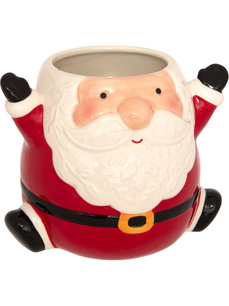 Pot à biscuits père noël h23,5 cm céramique Rouge - Kiabi