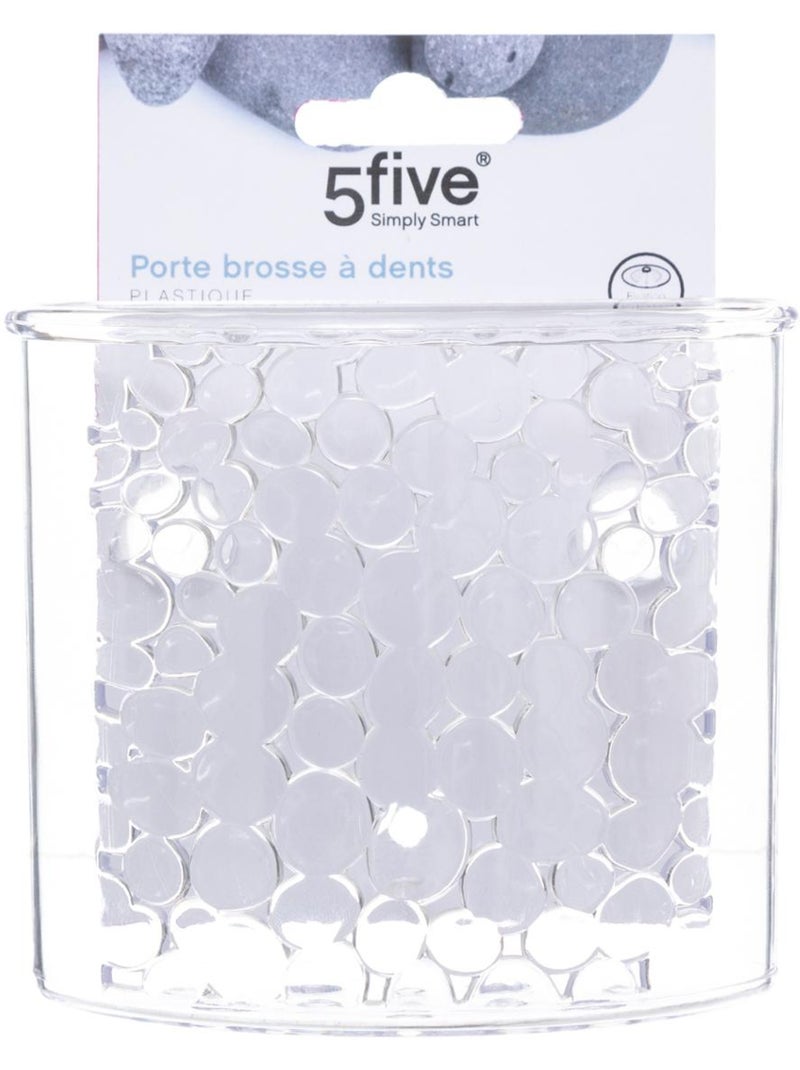 Pot à brosse à dents galet avec ventouse Transparent - Kiabi