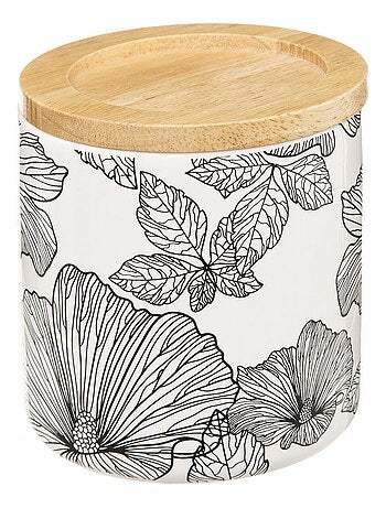 Pot à coton à motifs fleurs BLACKFLORA