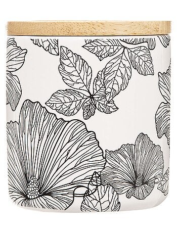 Pot à coton à motifs fleurs BLACKFLORA