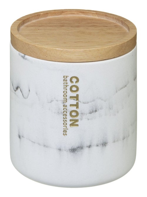 Pot à coton design marbre Lea - Kiabi