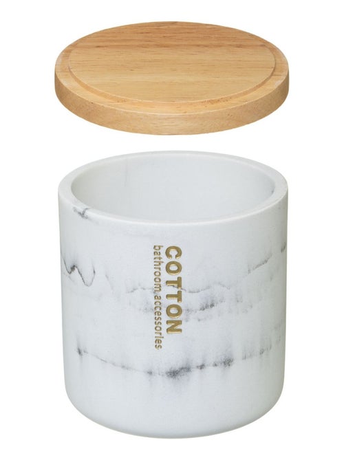 Pot à coton design marbre Lea - Kiabi