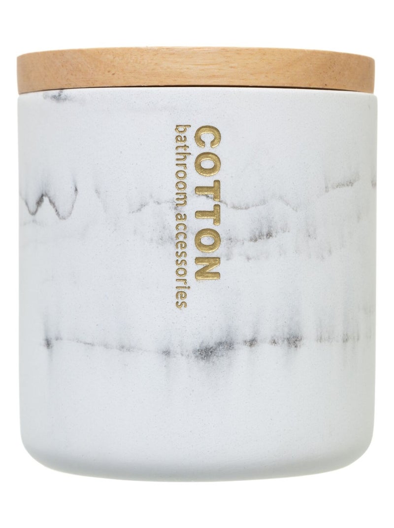 Pot à coton effet marbre LEA Blanc - Kiabi