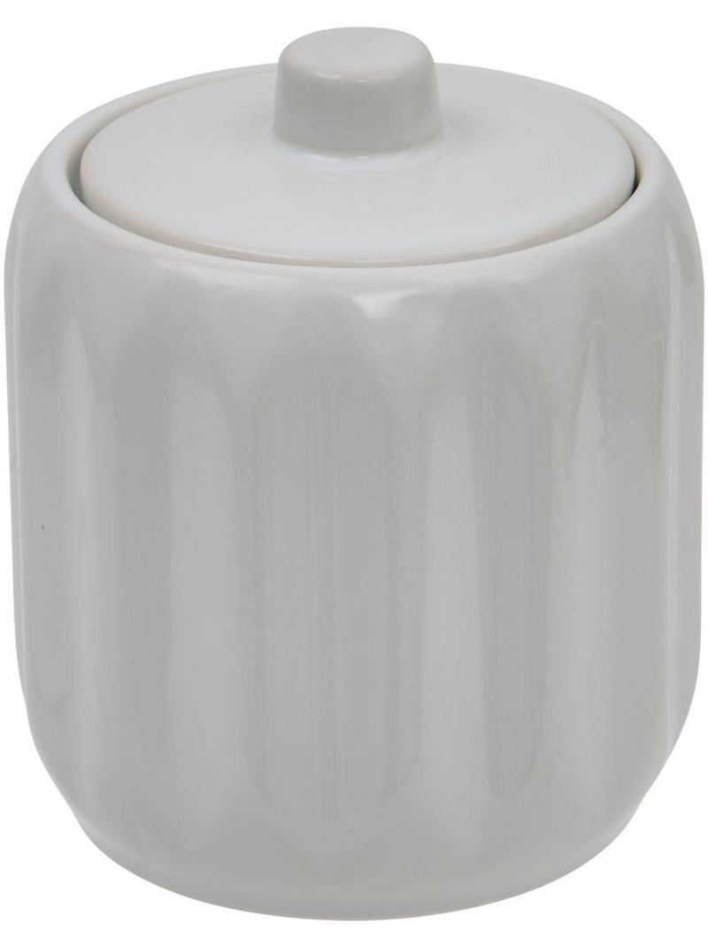 Pot à coton rond en grès colorama Blanc - Kiabi