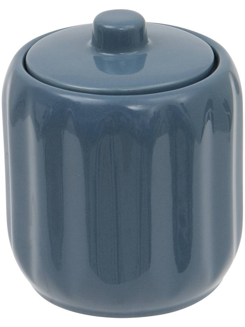 Pot à coton rond en grès colorama Bleu - Kiabi