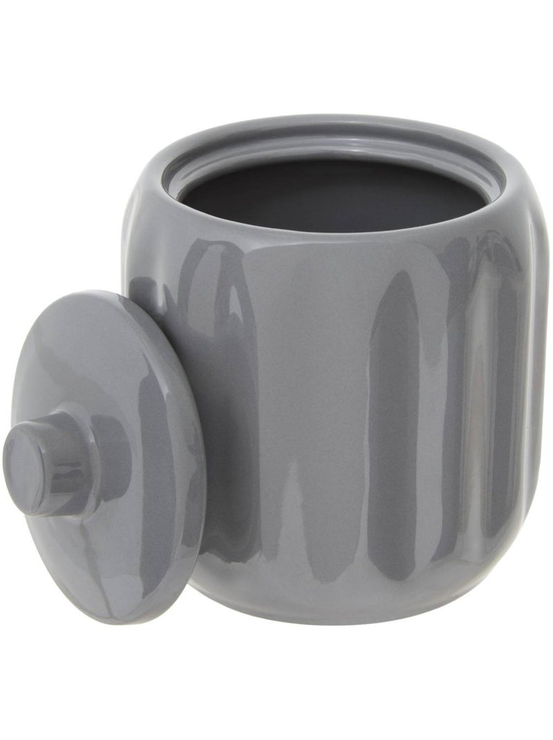 Pot à coton rond en grès colorama Gris - Kiabi