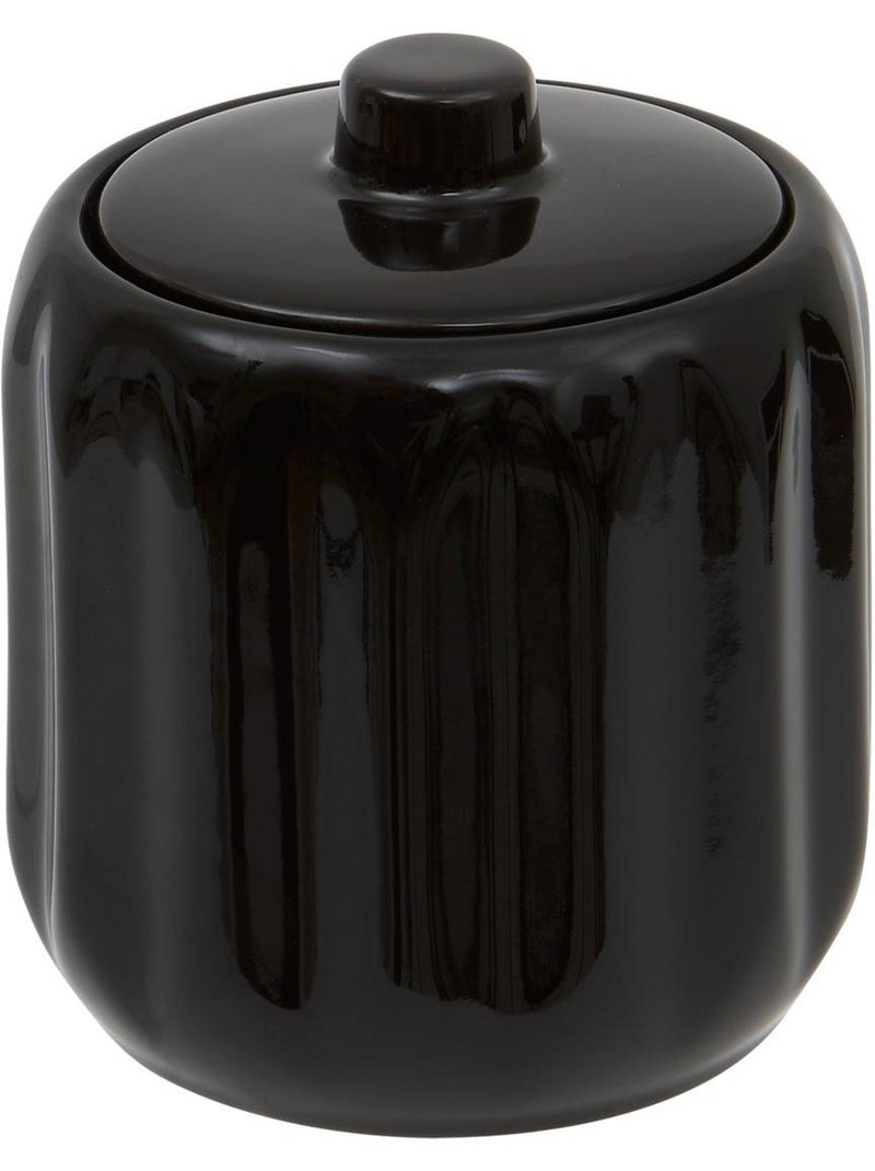 Pot à coton rond en grès colorama Noir - Kiabi