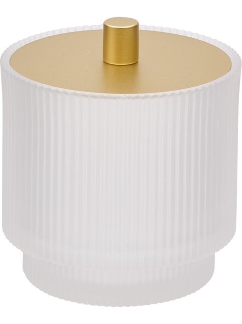 Pot à coton rond en verre SOLIS - Kiabi