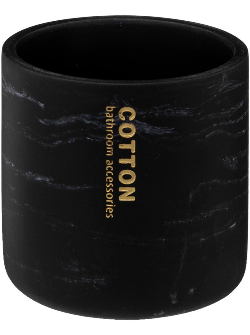 Pot à cotons couvercle LÉA Noir - Kiabi