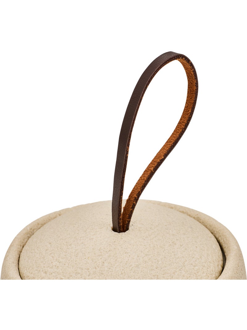 Pot à cotons design minéral avec couvercle OLEYA Beige - Kiabi