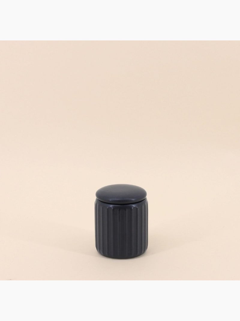 Pot à cotons en résine noire Noir - Kiabi