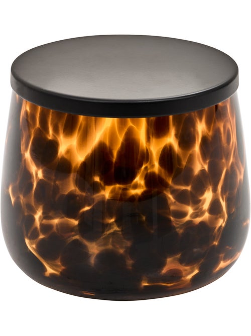 Pot à cotons en verre avec couvercle métal motif flammes DOTTY - Kiabi