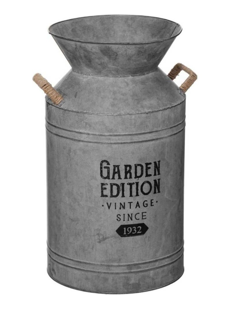 Pot à lait déco zinc D26 H48 Gris - Kiabi