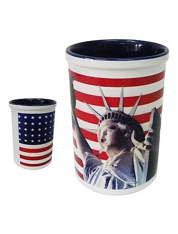 Pot à stylos en céramique USA liberty