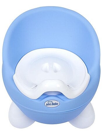 Pot bébé Monsieur Bébé Pot de toilette pour bébé avec couvercle et poignée  de transport - Bleu