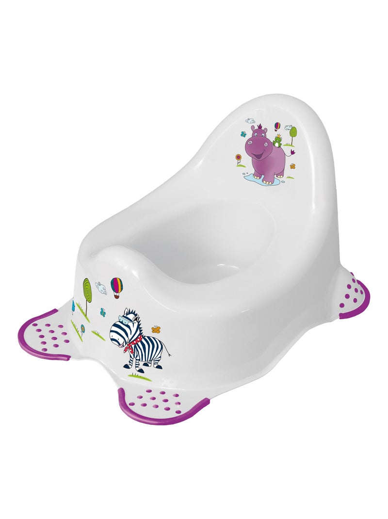 POT BÉBÉ À PIEDS ANTIDÉRAPANT "HIPPO" Blanc Violet - Kiabi