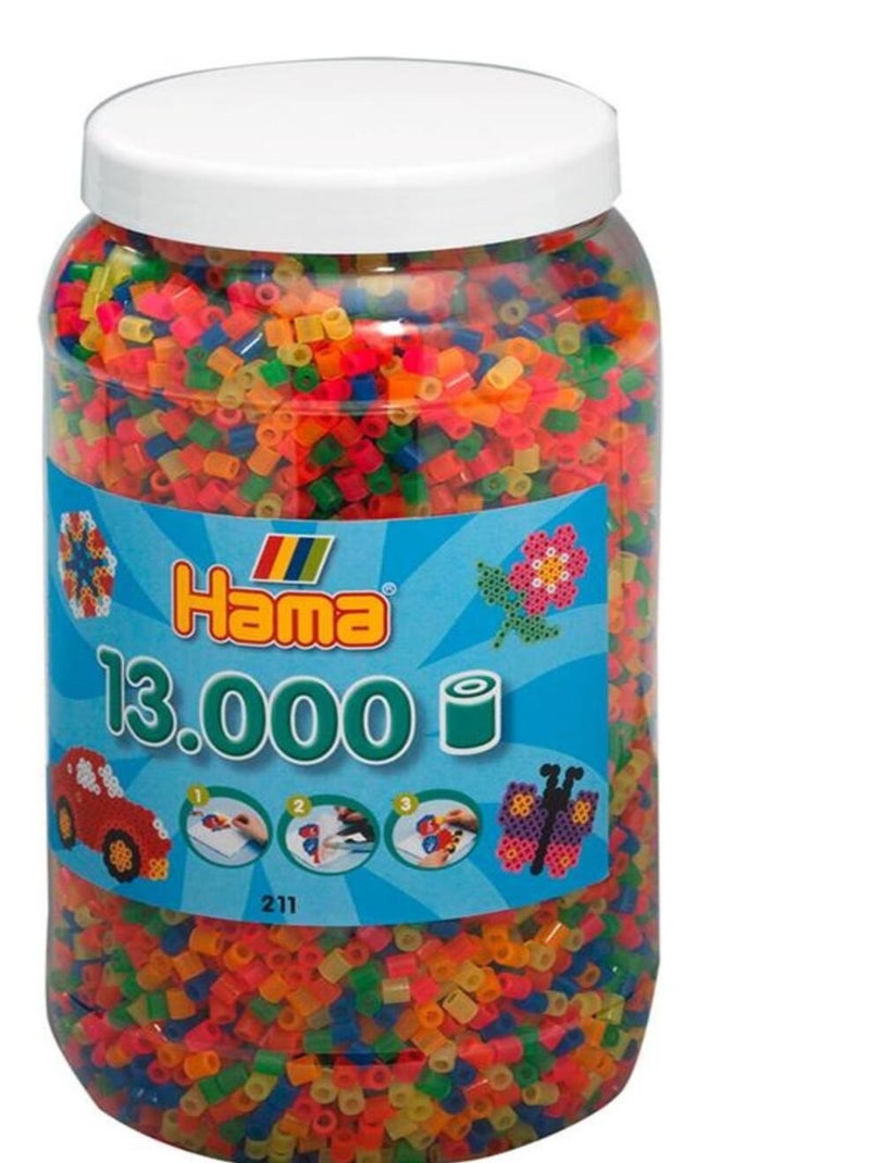 Pot de 13000 perles fluorescentes à repasser N/A - Kiabi