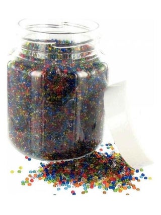 Pot de 500 g de perles de rocaille translucides colorées