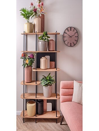 Pot de fleurs en métal avec intérieur coloré GRAND
