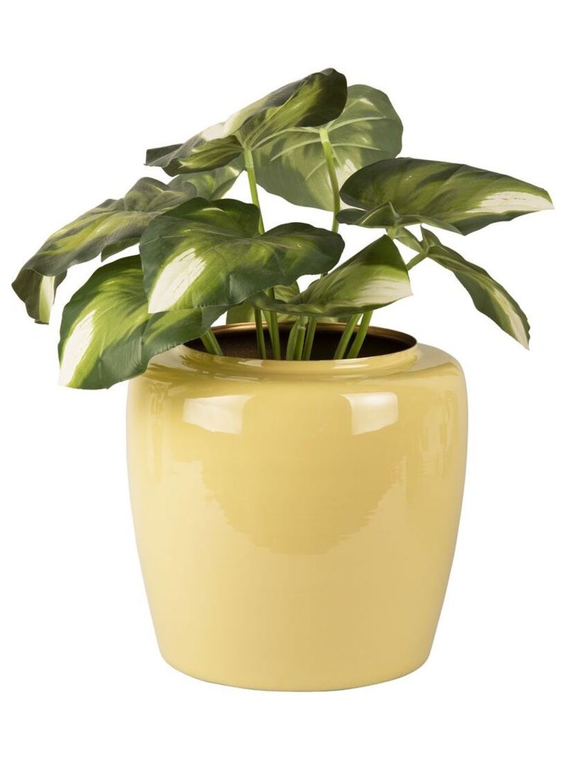 Pot de fleurs en métal avec intérieur coloré GRAND Vert - Kiabi