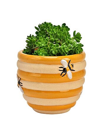 Pot de fleurs ruche en faïence 12 x 10 x 12 cm