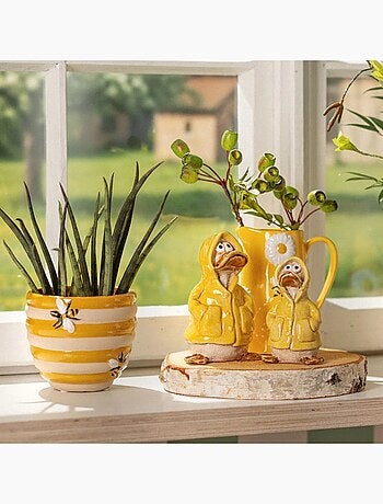 Pot de fleurs ruche en faïence 12 x 10 x 12 cm