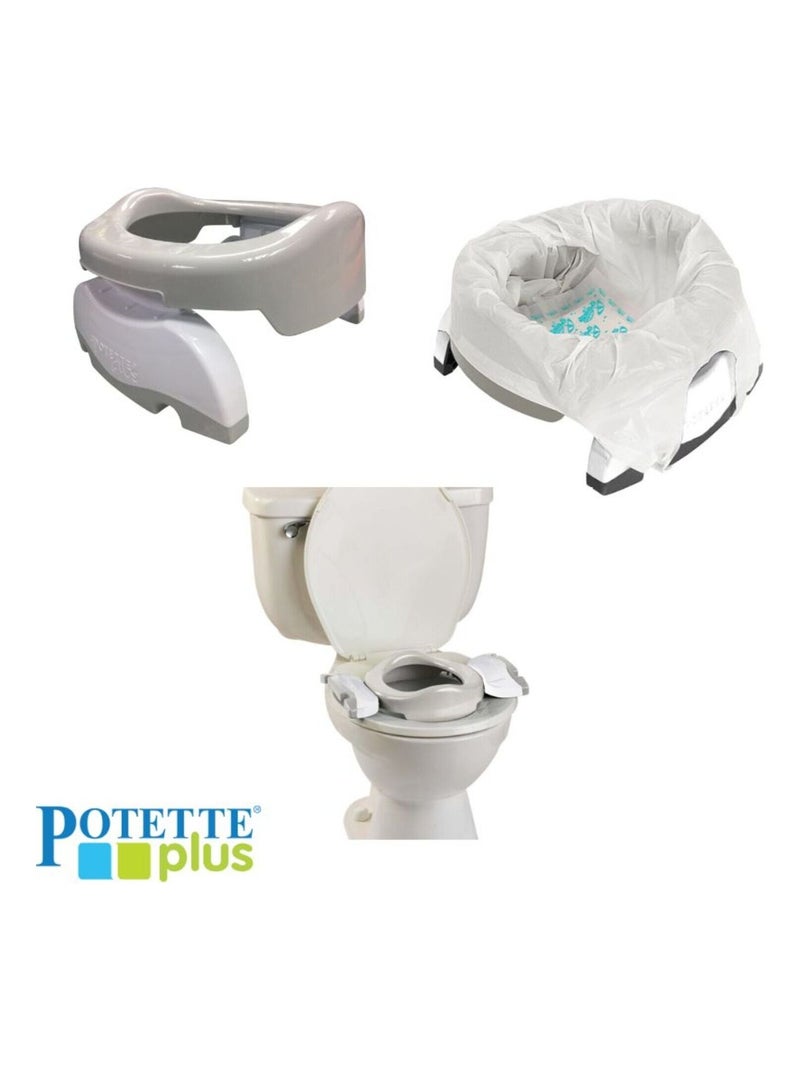 Pot de voyages POTETTE et réducteur de toilettes (2 en 1) Gris - Kiabi