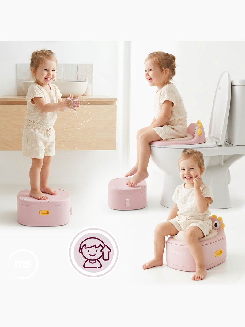 Pot évolutif 3 en 1 réducteur wc marchepied poussin rose moby-system Rose - Kiabi