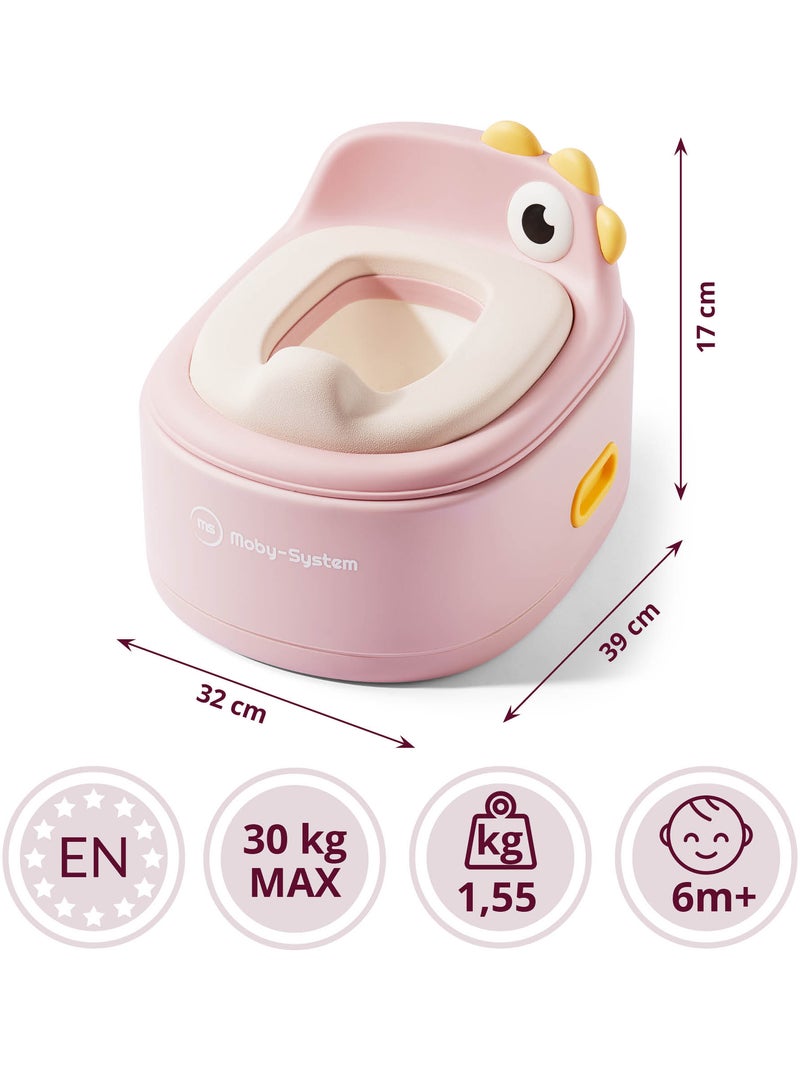 Pot évolutif 3 en 1 réducteur wc marchepied poussin rose moby-system Rose - Kiabi