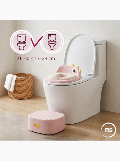 Pot évolutif 3 en 1 réducteur wc marchepied poussin rose moby-system - Kiabi