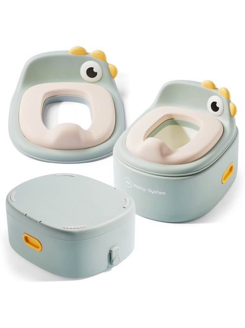 Pot évolutif 3 en 1 réducteur wc marchepied poussin sauge moby-system - Kiabi