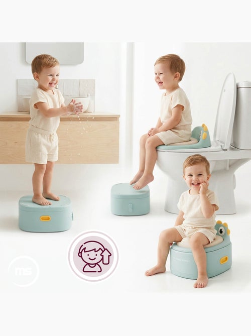 Pot évolutif 3 en 1 réducteur wc marchepied poussin sauge moby-system - Kiabi