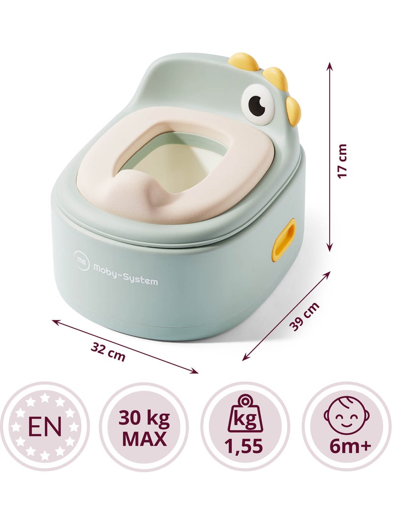 Pot évolutif 3 en 1 réducteur wc marchepied poussin sauge moby-system Vert - Kiabi
