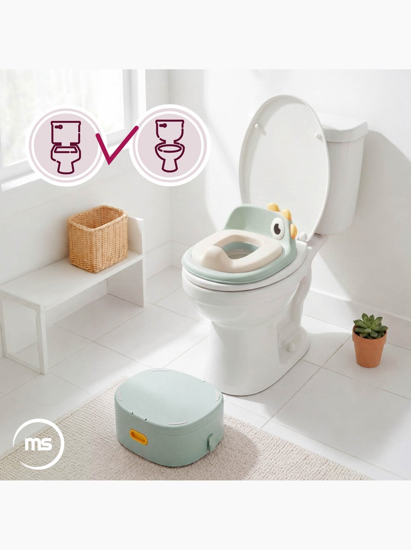 Pot évolutif 3 en 1 réducteur wc marchepied poussin sauge moby-system Vert - Kiabi