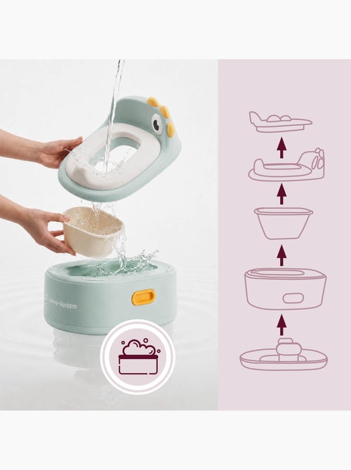 Pot évolutif 3 en 1 réducteur wc marchepied poussin sauge moby-system - Kiabi