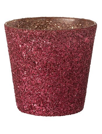 Pot pour Fleur en verre Rose pailleté