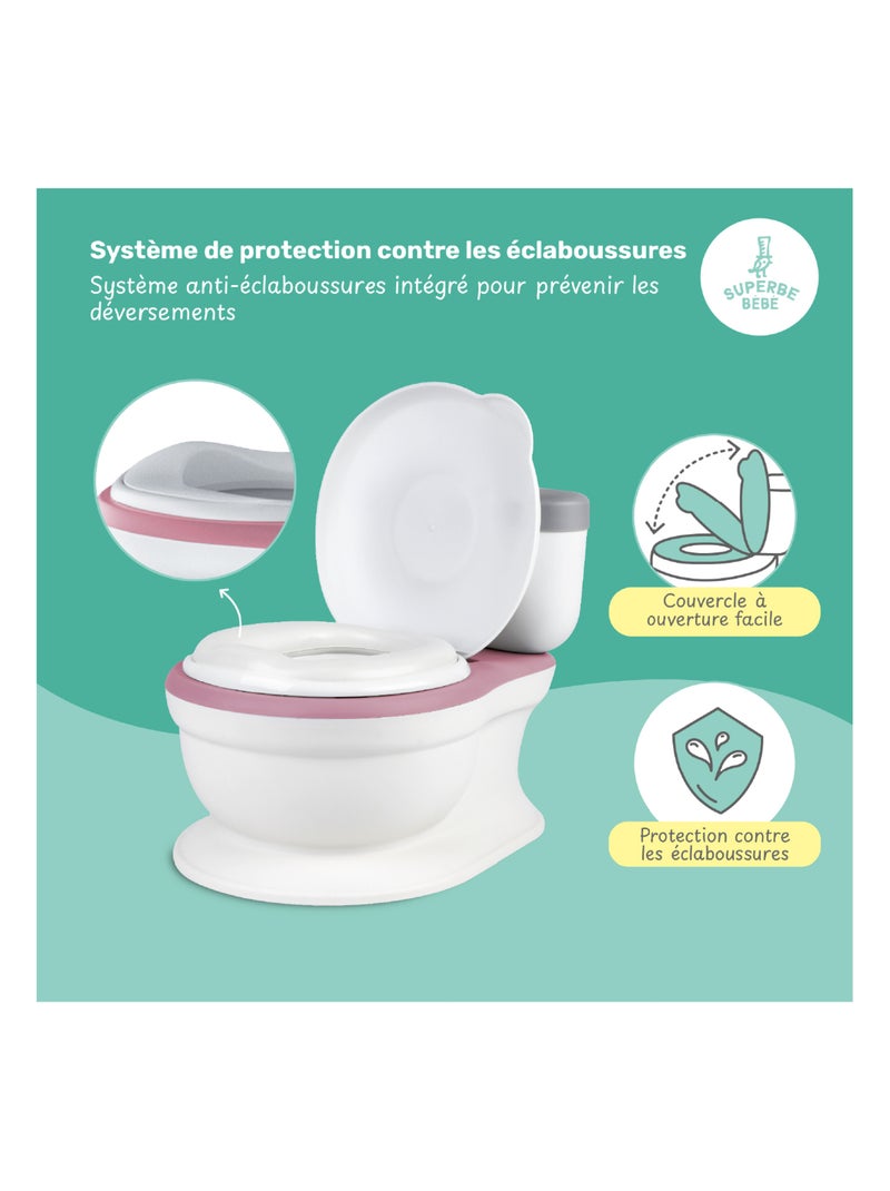 Pot r?aliste pour apprentissage de la propret? - avec son | SUPERBE BEBE Rose - Kiabi