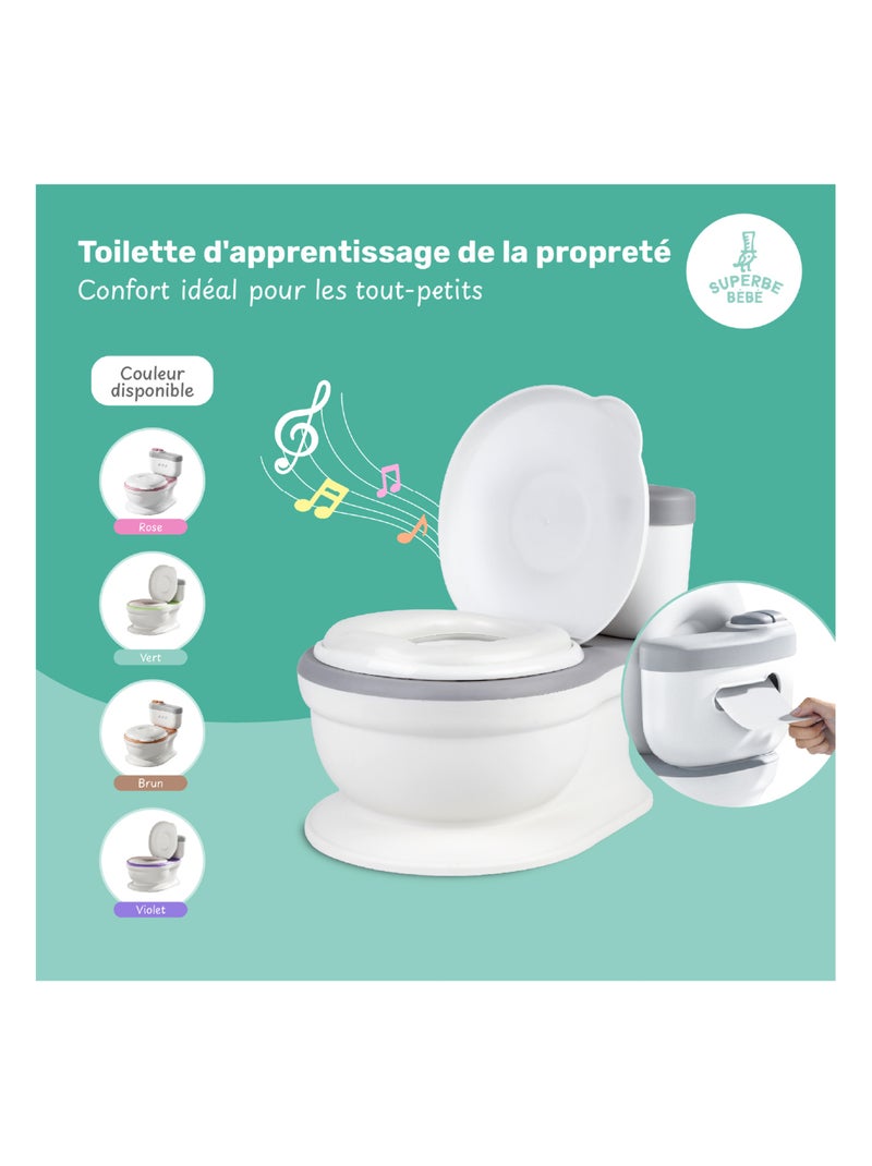 Pot réaliste pour apprentissage de la propreté - avec son | SUPERBE BEBE Gris - Kiabi