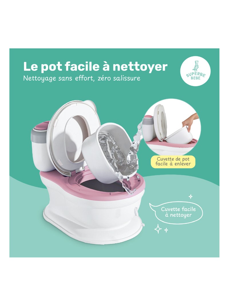 Pot réaliste pour apprentissage de la propreté - avec son | SUPERBE BEBE Rose - Kiabi