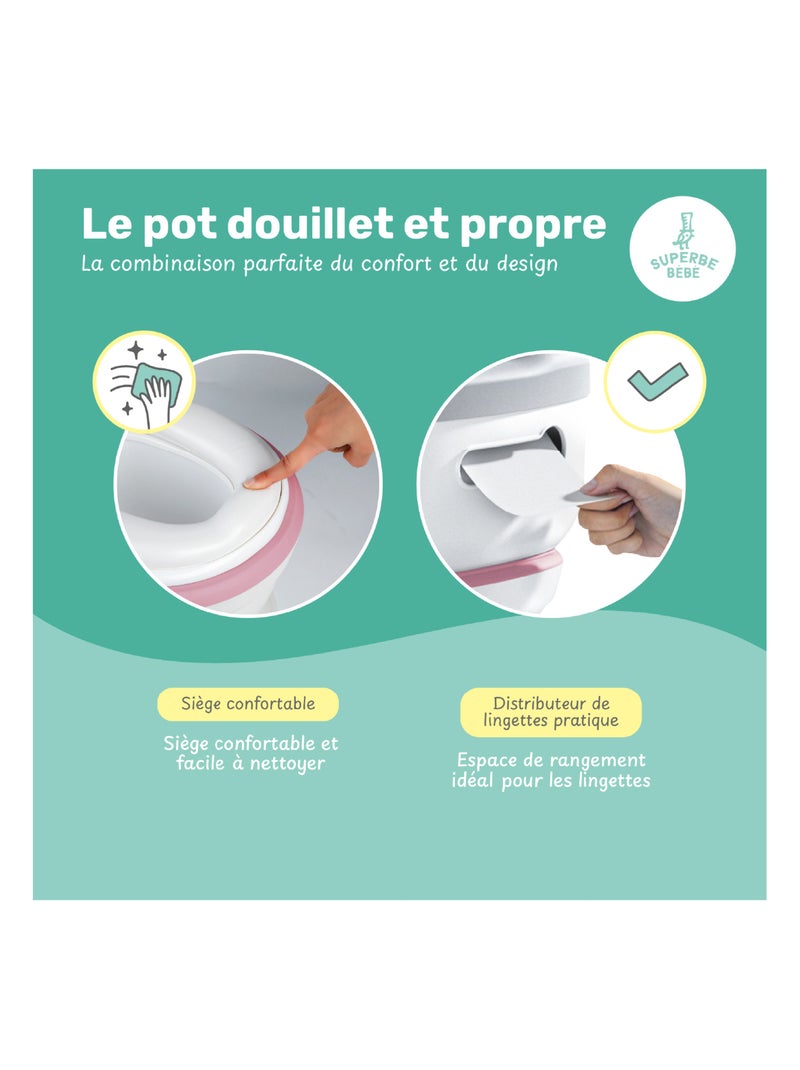 Pot réaliste pour apprentissage de la propreté - avec son | SUPERBE BEBE Rose - Kiabi