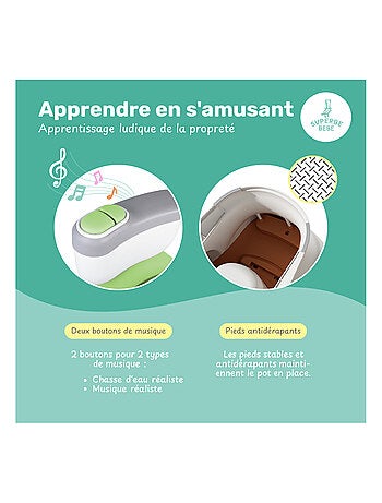 Pot réaliste pour apprentissage de la propreté - avec son | SUPERBE BEBE