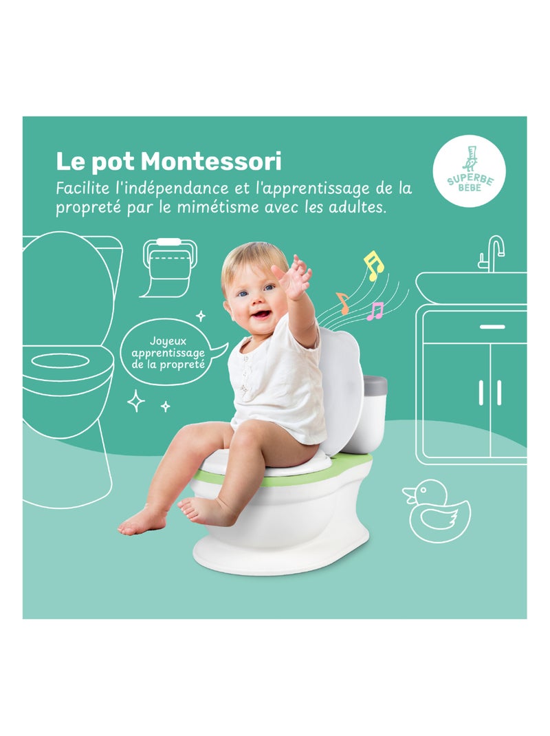 Pot réaliste pour apprentissage de la propreté - avec son | SUPERBE BEBE Vert - Kiabi